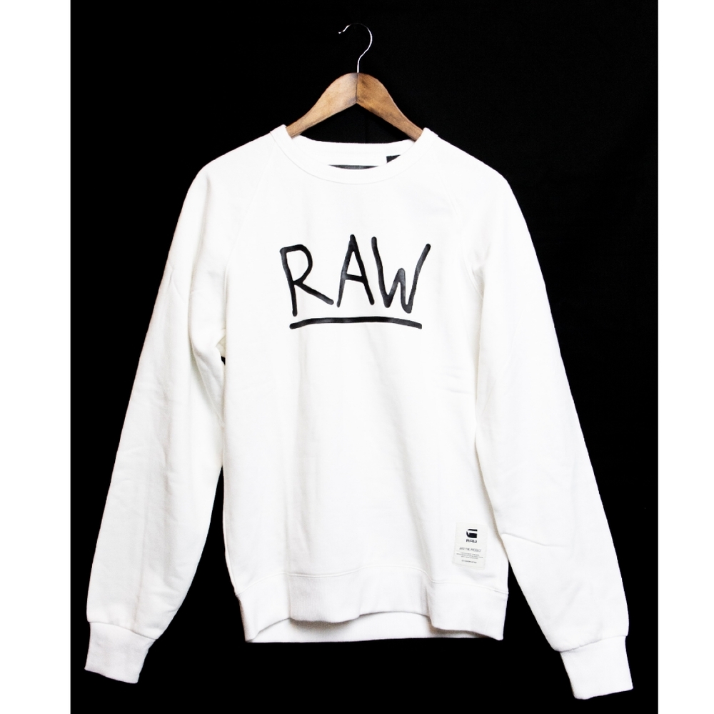 White G-Star Raw Crew Neck Sweater